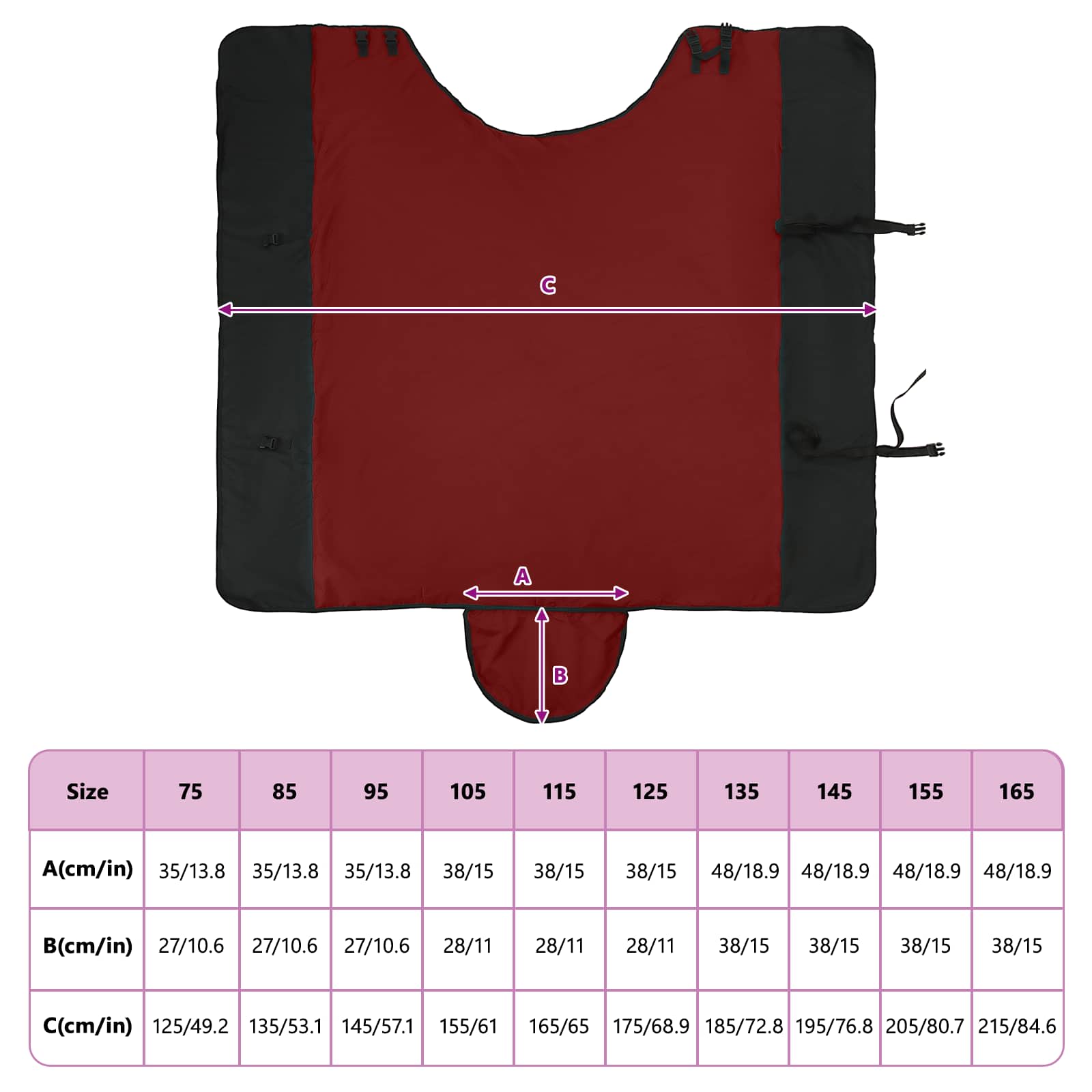 Pferdedecke Dunkelgrün und Schwarz 75 cm Polyester