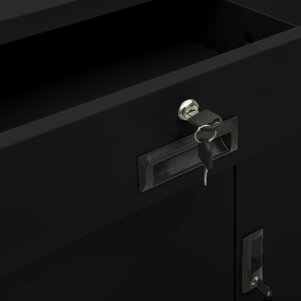 Büroschrank mit Pflanzkasten Anthrazit 90x40x125 cm Stahl