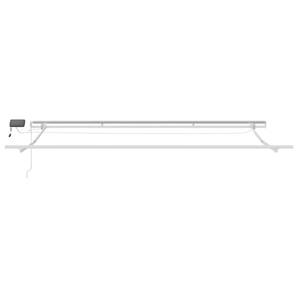 Markise Manuell Einziehbar mit LED 300x250 cm Blau und Weiß