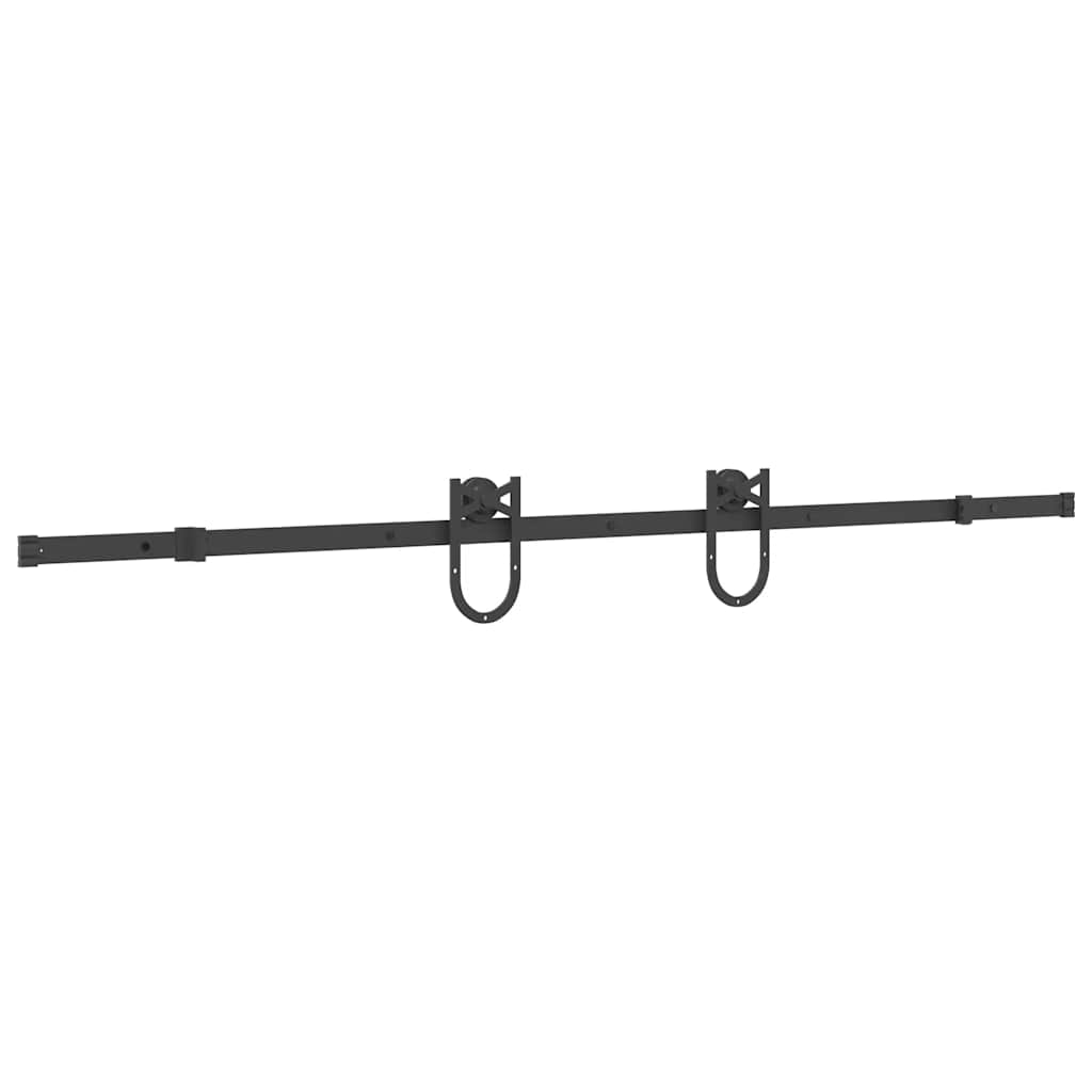 Schiebetürbeschlag-Set 183 cm Stahl Schwarz