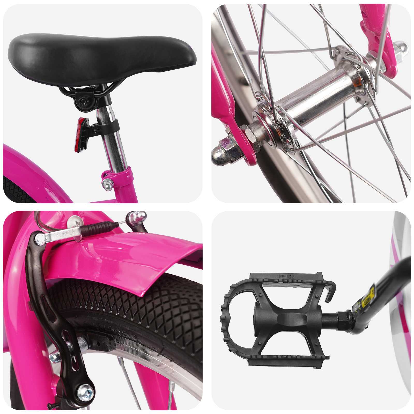 Kinderfahrrad 12 Zoll für 2-4 Jahre alt Hellrosa