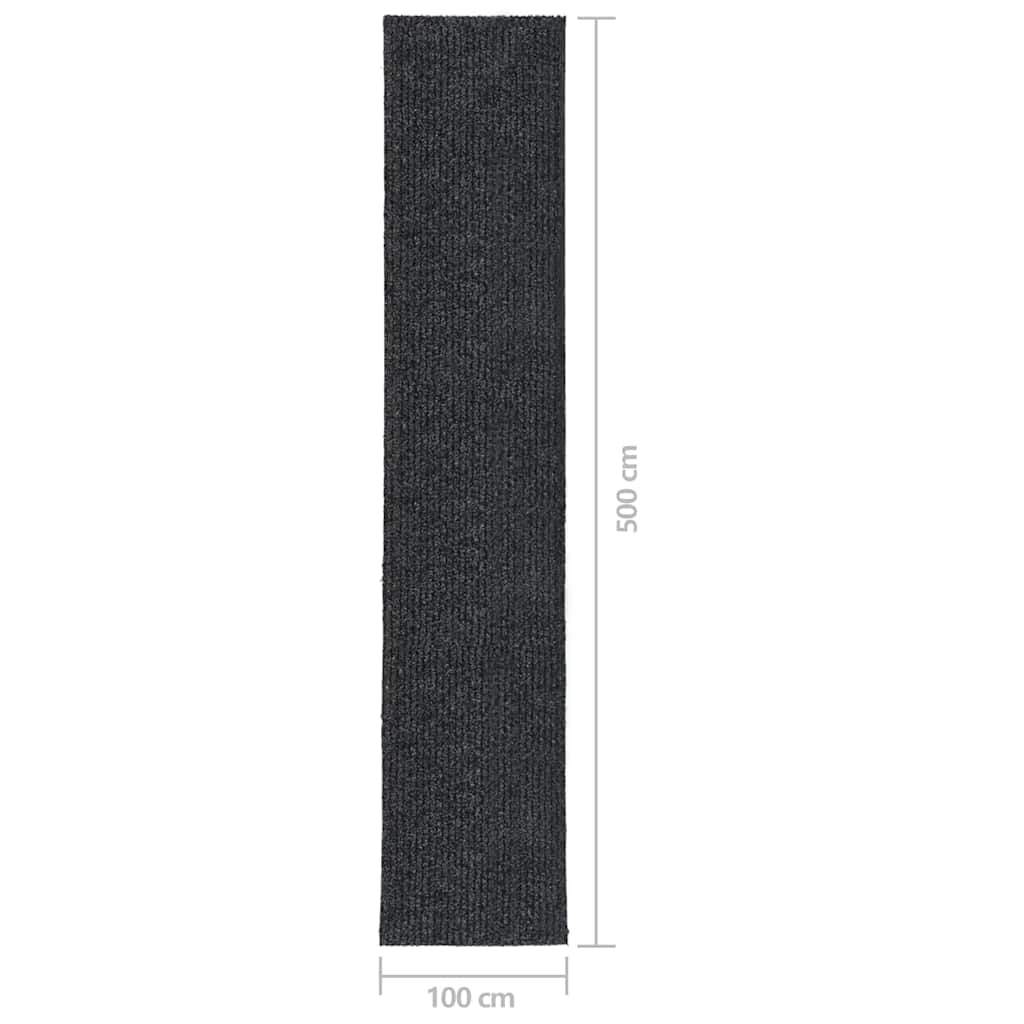 Teppichläufer Grau 80 x 150 cm Stoff