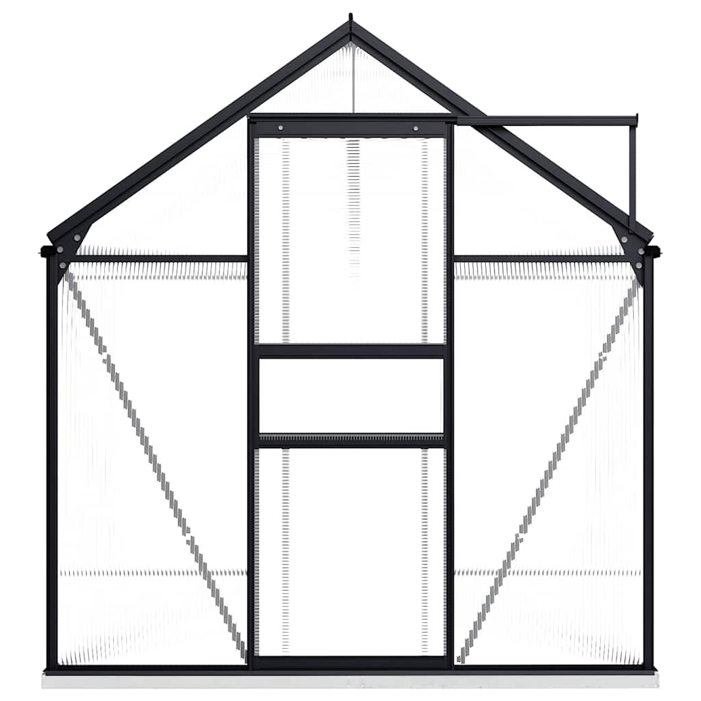 Gewächshaus mit Fundament Anthrazit Aluminium 3,61 m²