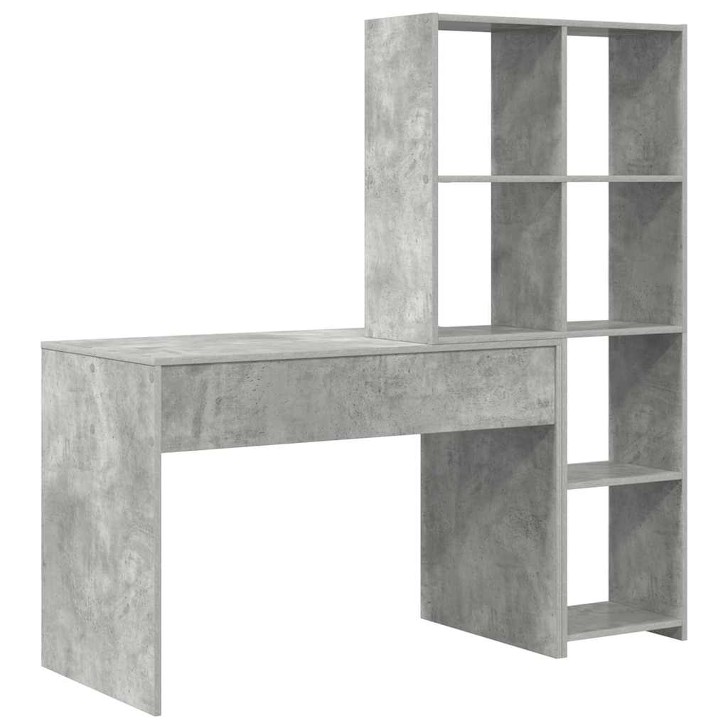 Schreibtisch mit Regal Weiß 138,5 x 55 x 143 cm Holzwerkstoff