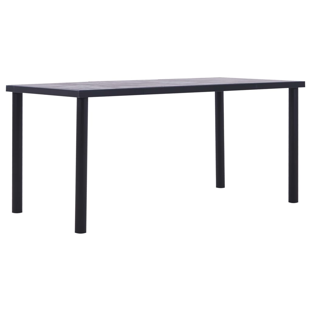 Esstisch Schwarz und Betongrau 120 x 60 x 75 cm MDF
