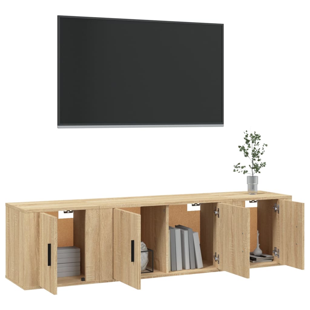 3-tlg. TV-Schrank-Set Weiß Holzwerkstoff