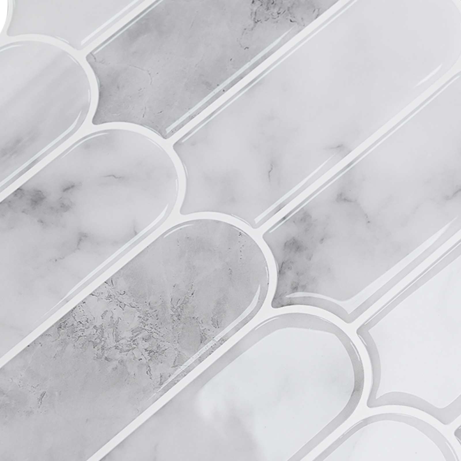 Federfliese 10 pcs Grau Marmor 30 x 30 cm Polyurethan und PET