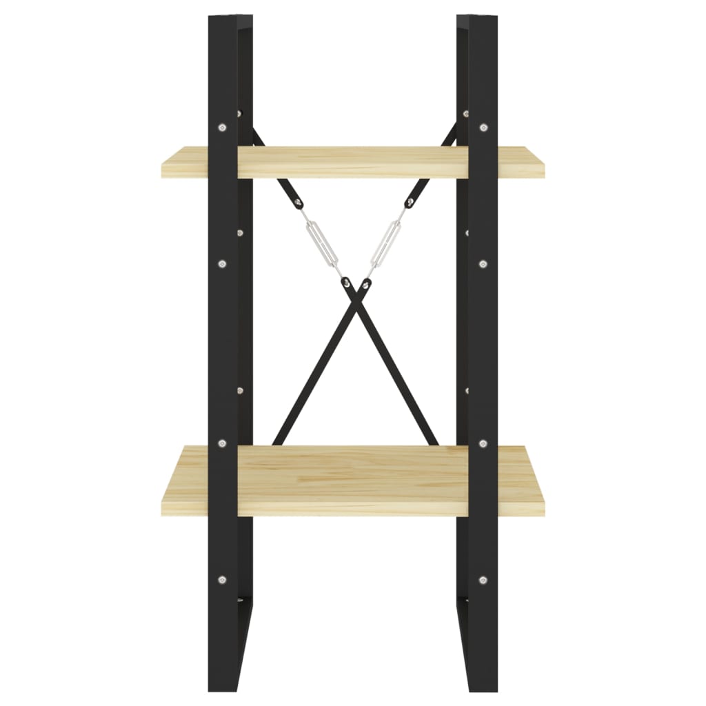 Bücherregal 2 Fächer Weiß 40x30x70 cm Holzwerkstoff