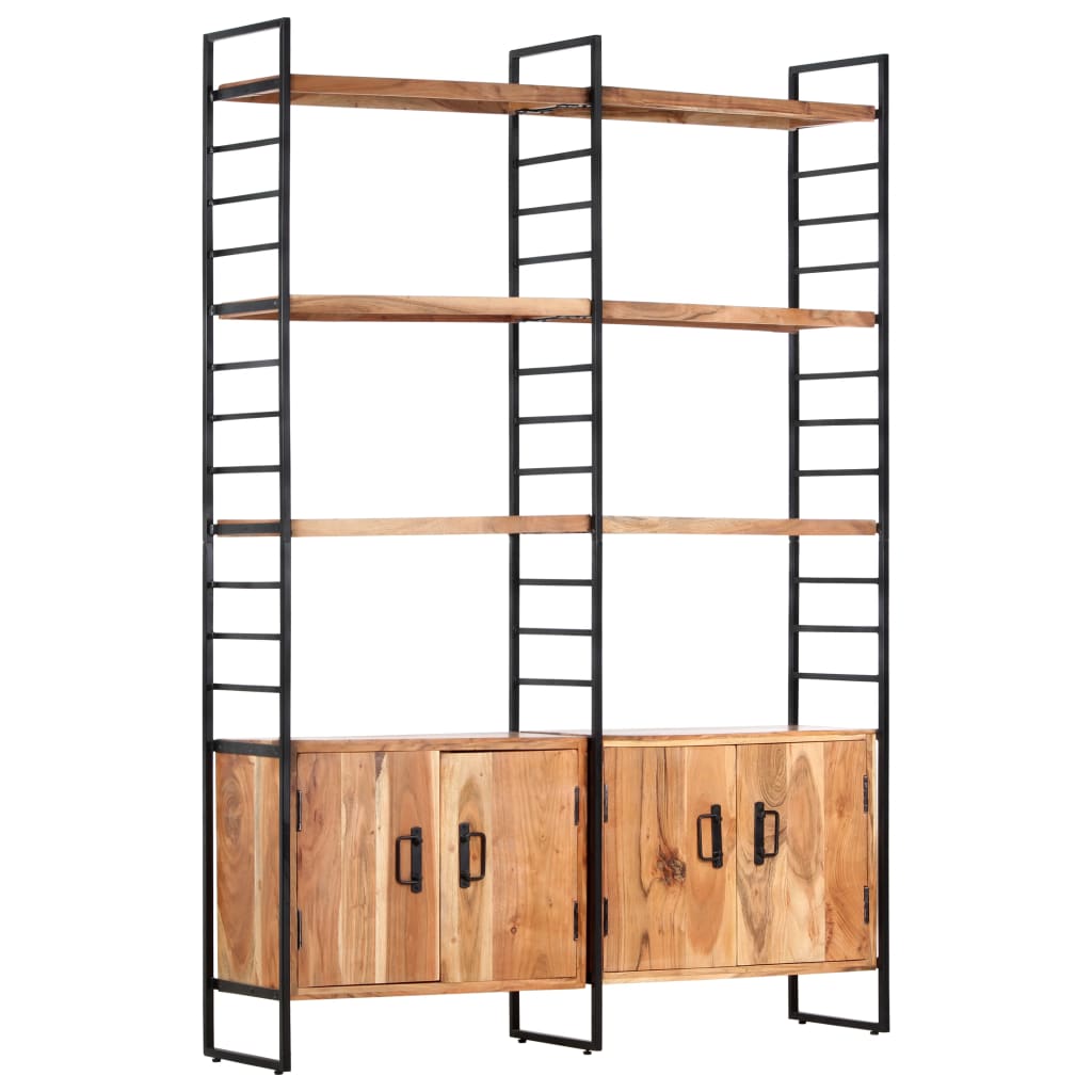 Bücherregal 4 Ebenen 124x30x180 cm Altholz Massiv