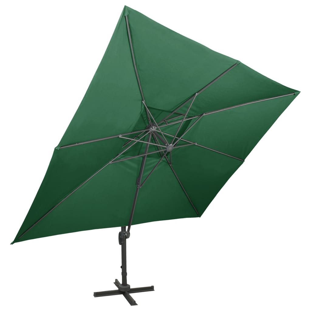 Ampelschirm mit Doppeldach 300 x 300 cm Sand