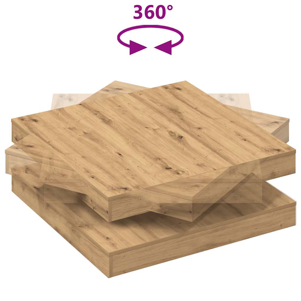 Couchtisch 360-Grad Drehbar Weiß 90x90x34,5 cm