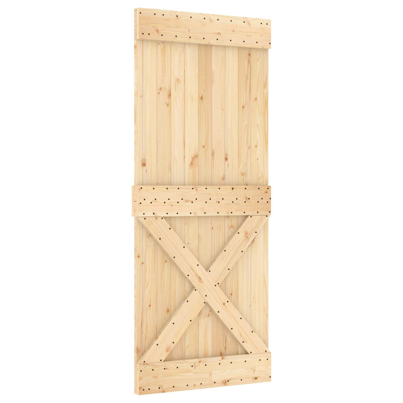Schiebetür NARVIK Natürlich und Schwarz 70 x 210 cm (152,5 cm)