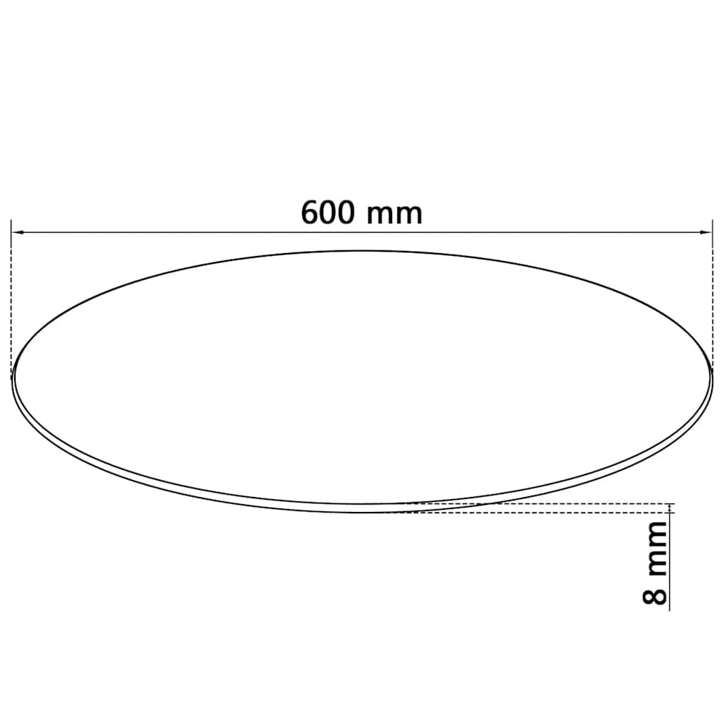 Tischplatte aus gehärtetem Glas quadratisch 700x700 mm