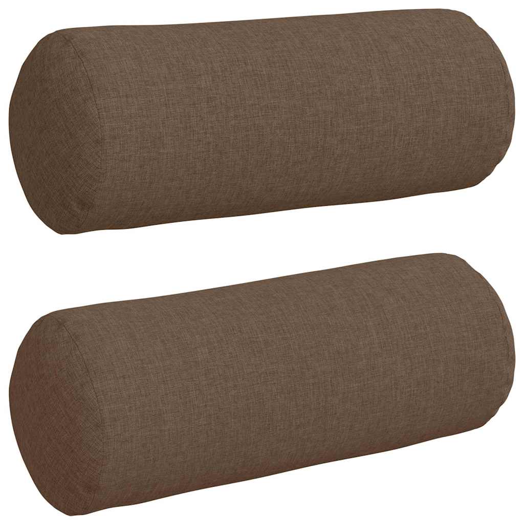 Bolsterkissen 2 Stück Hellgrau Ø 15 x 40 cm Stoff