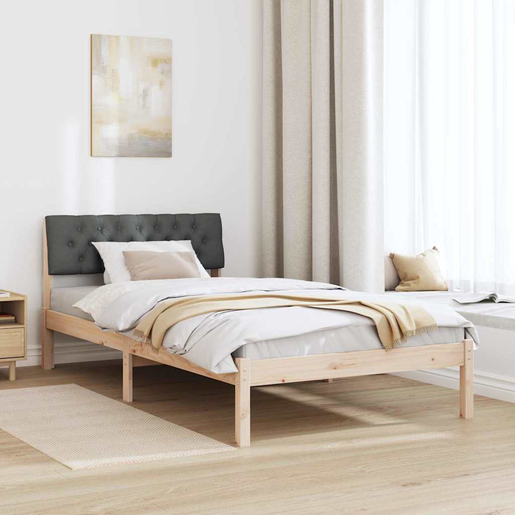 Bettgestell Braun und hellgrau 200 x 200 cm Massivholz Kiefer