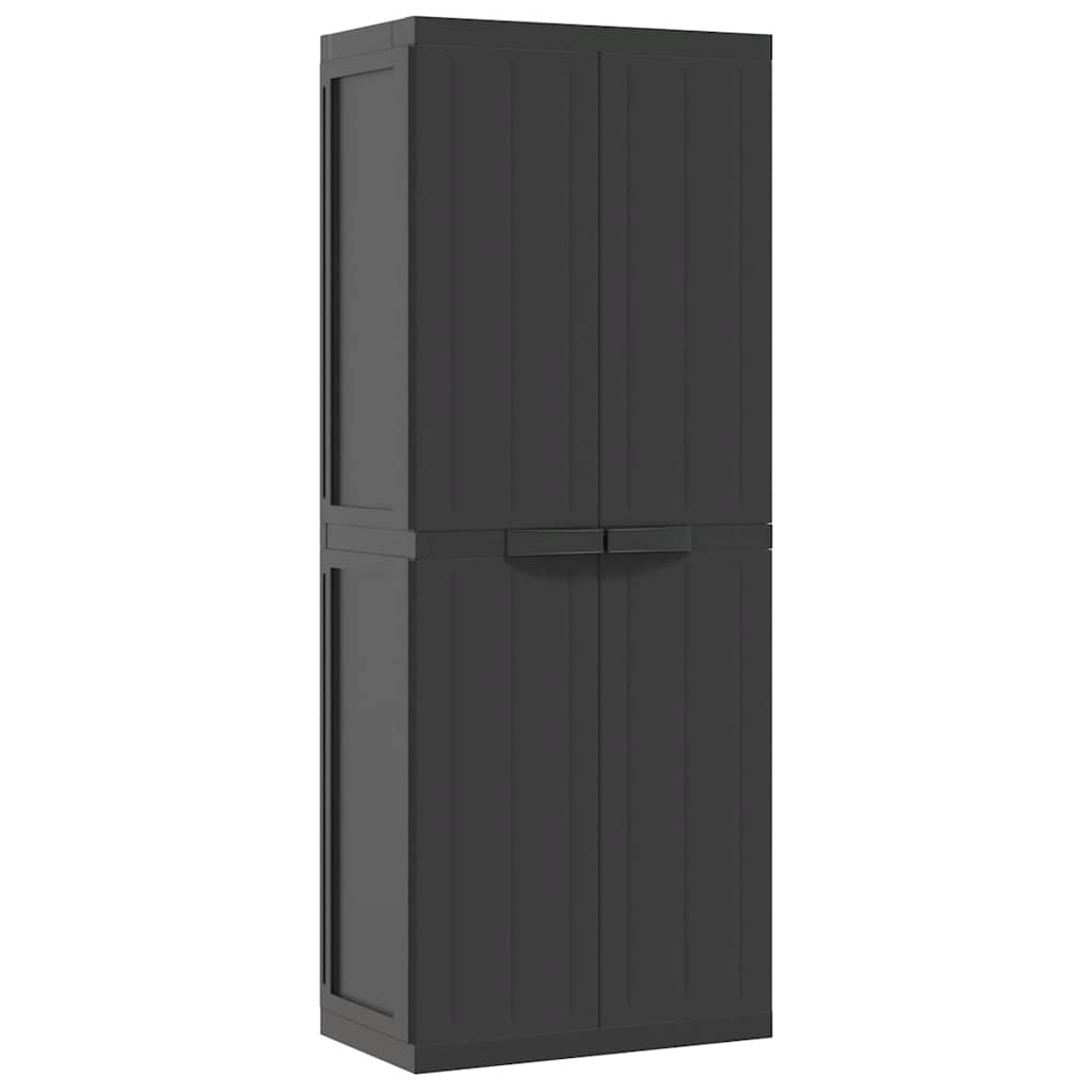 Gartenschrank Grau und Schwarz 65x37x85 cm PP