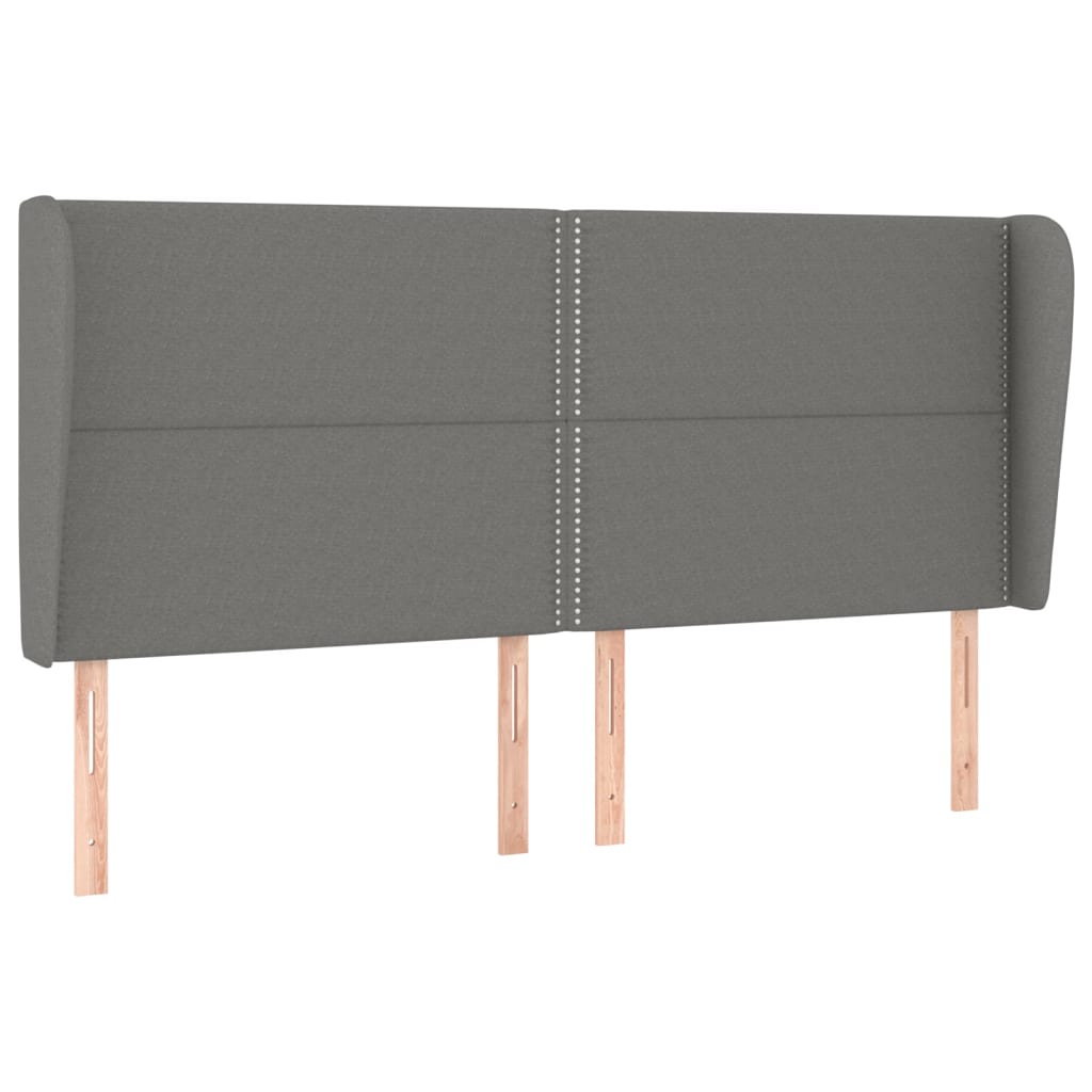 Kopfteil mit Ohren Dunkelgrau 83x23x78/88 cm Stoff