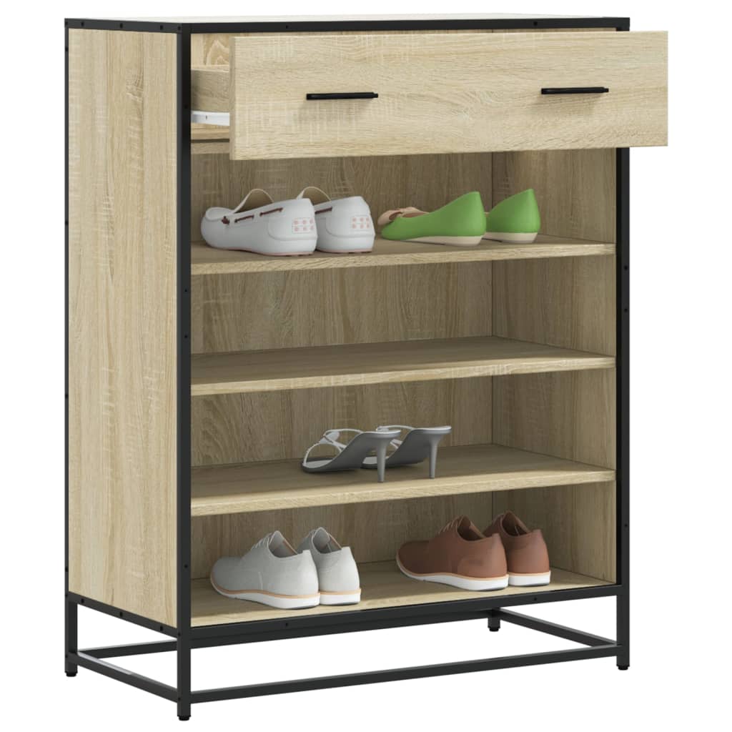 Schuhschrank Schwarz 75x38x97,5 cm Holzwerkstoff Metall
