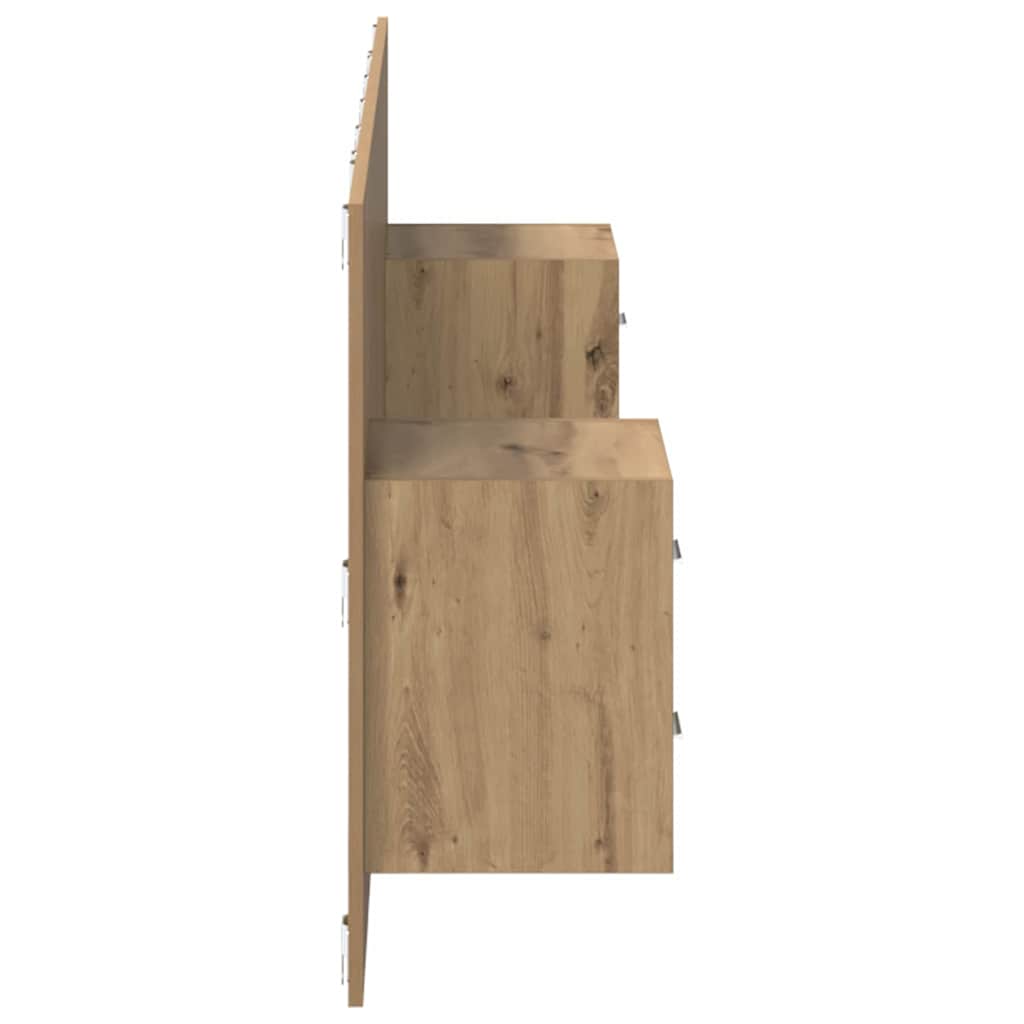 Kopfteil mit Nachttischen Weiß Holzwerkstoff