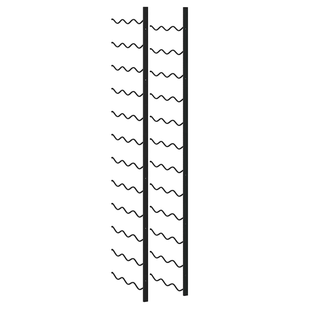 Wand-Weinregal für 24 Flaschen Schwarz Eisen
