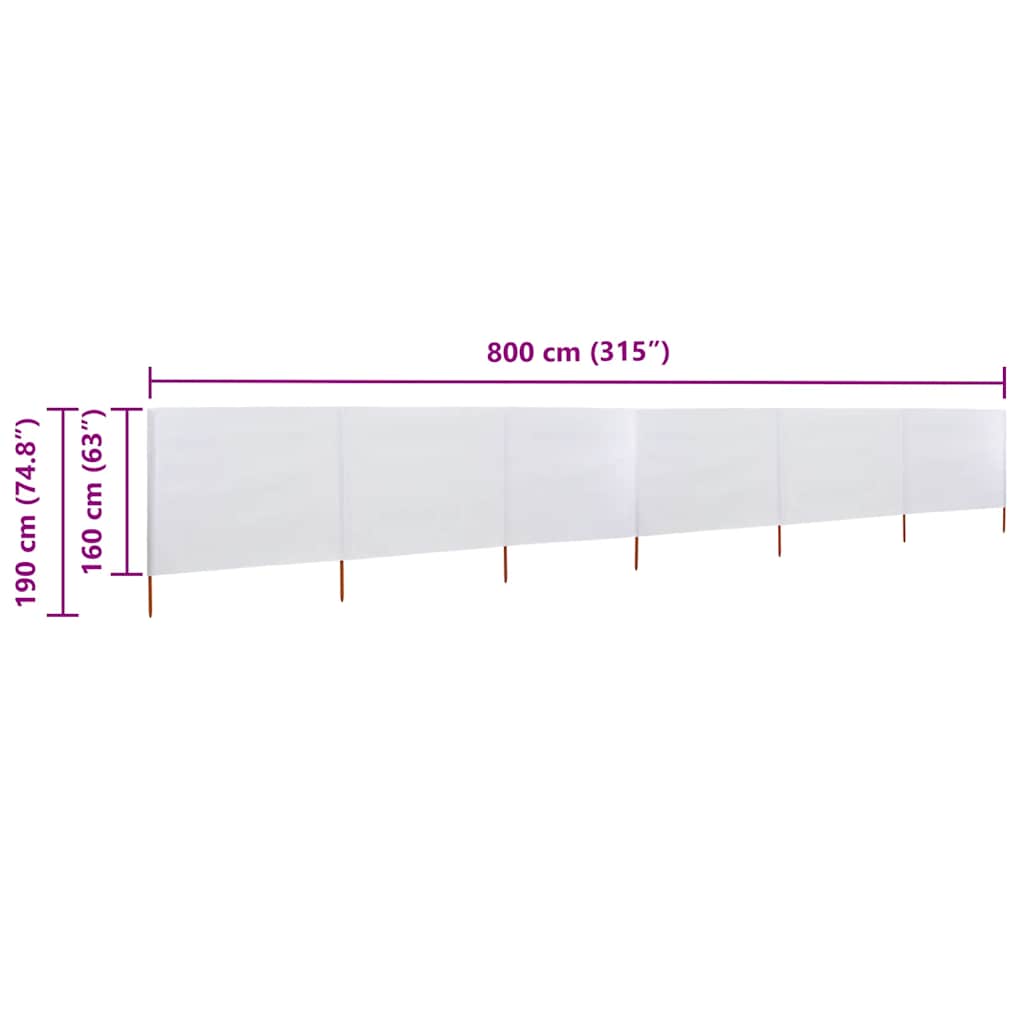 3-teiliges Windschutzgewebe 400 x 120 cm Weiß