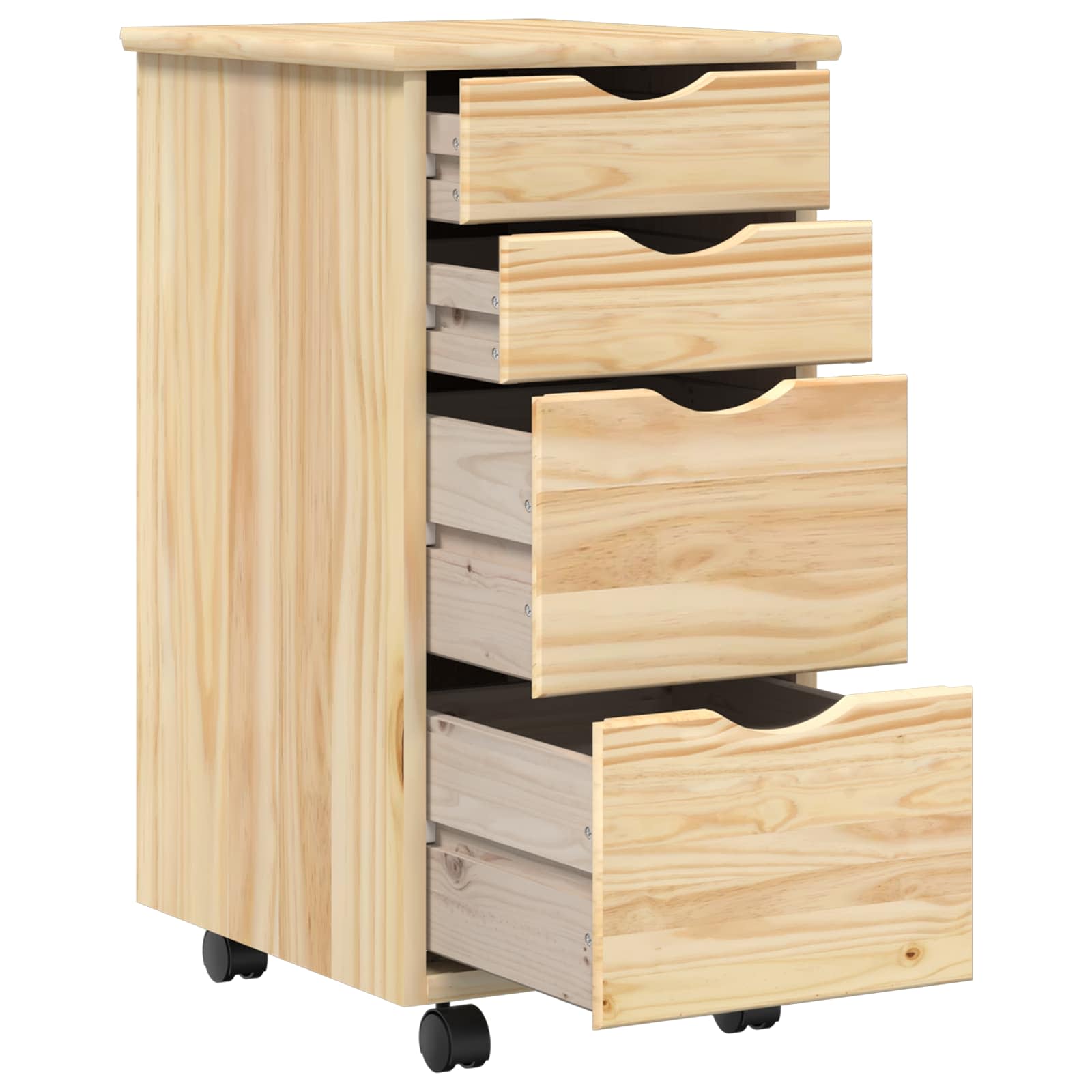 Desk und Rolling Cabinet Set MOSS 2 pcs Honigbraun