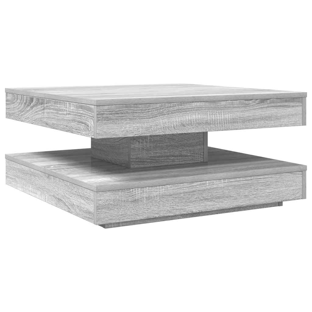 Couchtisch 360-Grad Drehbar Weiß 90x90x34,5 cm