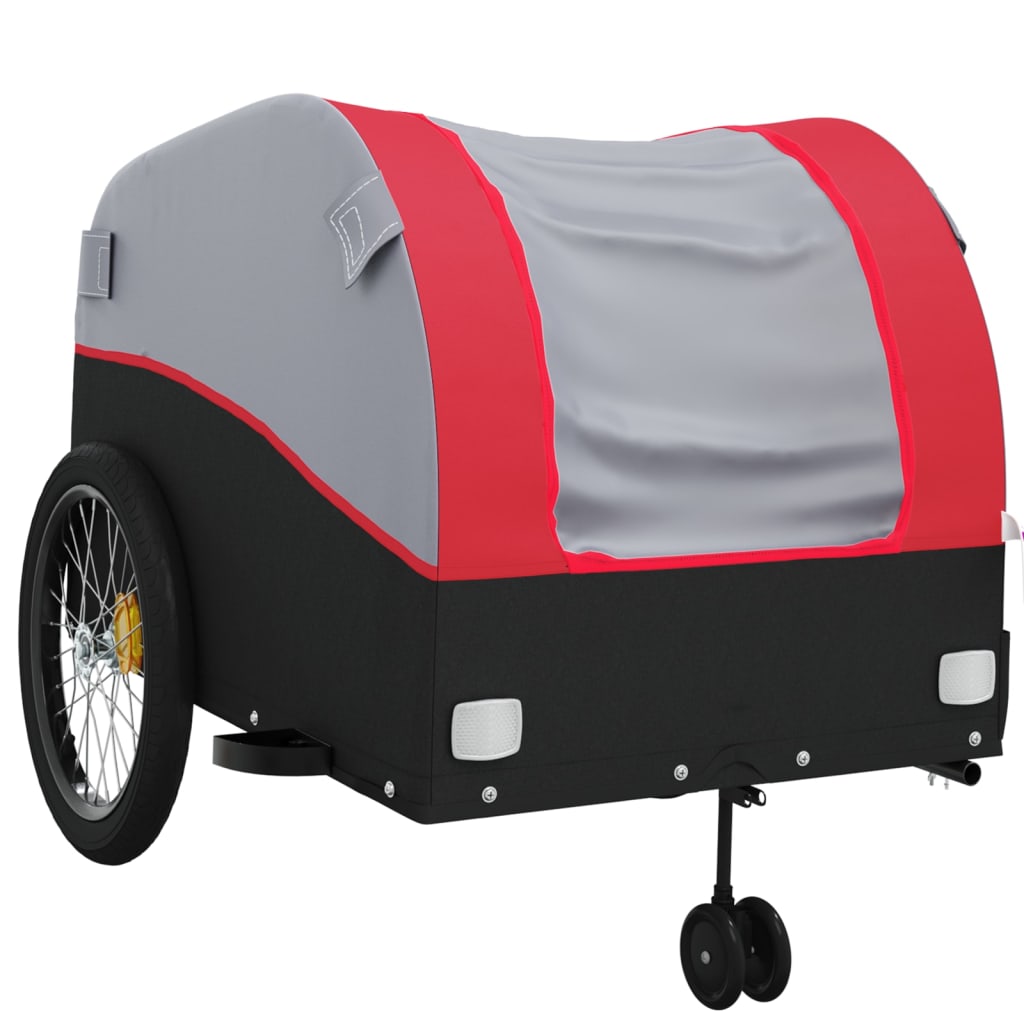 Fahrradanhänger Schwarz und Orange 30 kg Eisen