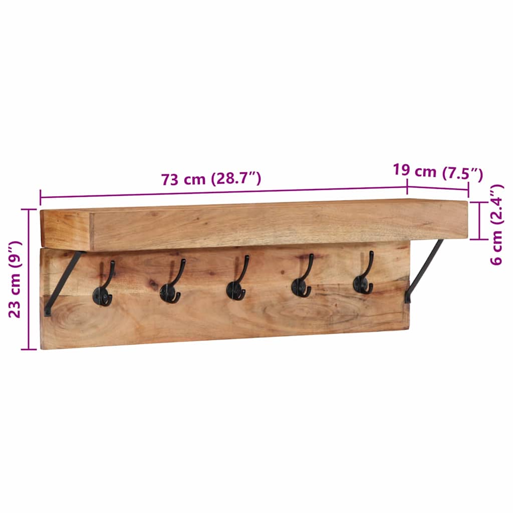 Garderobenständer Braun 73 x 19 x 23 cm Massivholz Mango