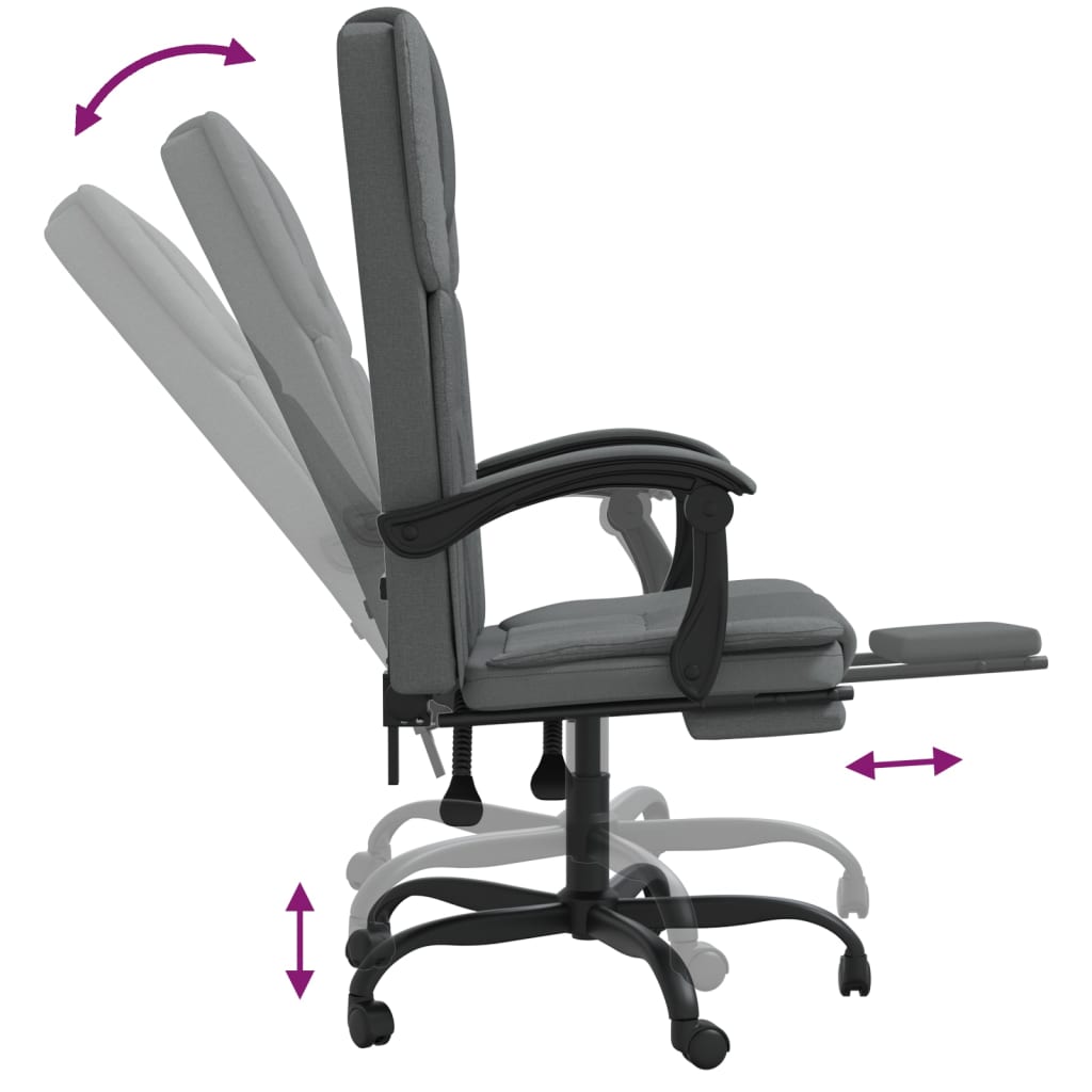 Bürostuhl mit Liegefunktion Taupe Stoff