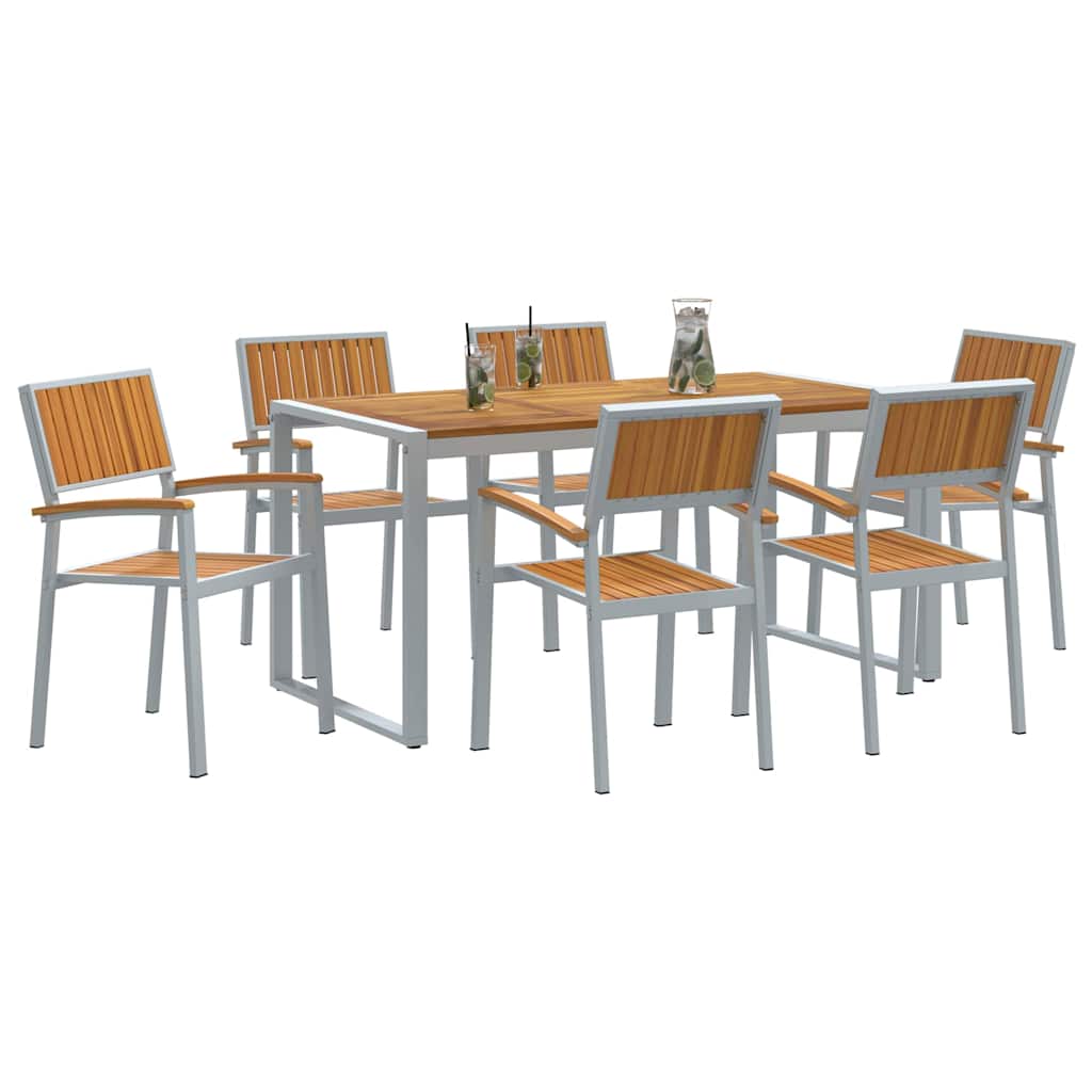 Garten Essgruppe 5 pcs Grau Massivholz Akazie