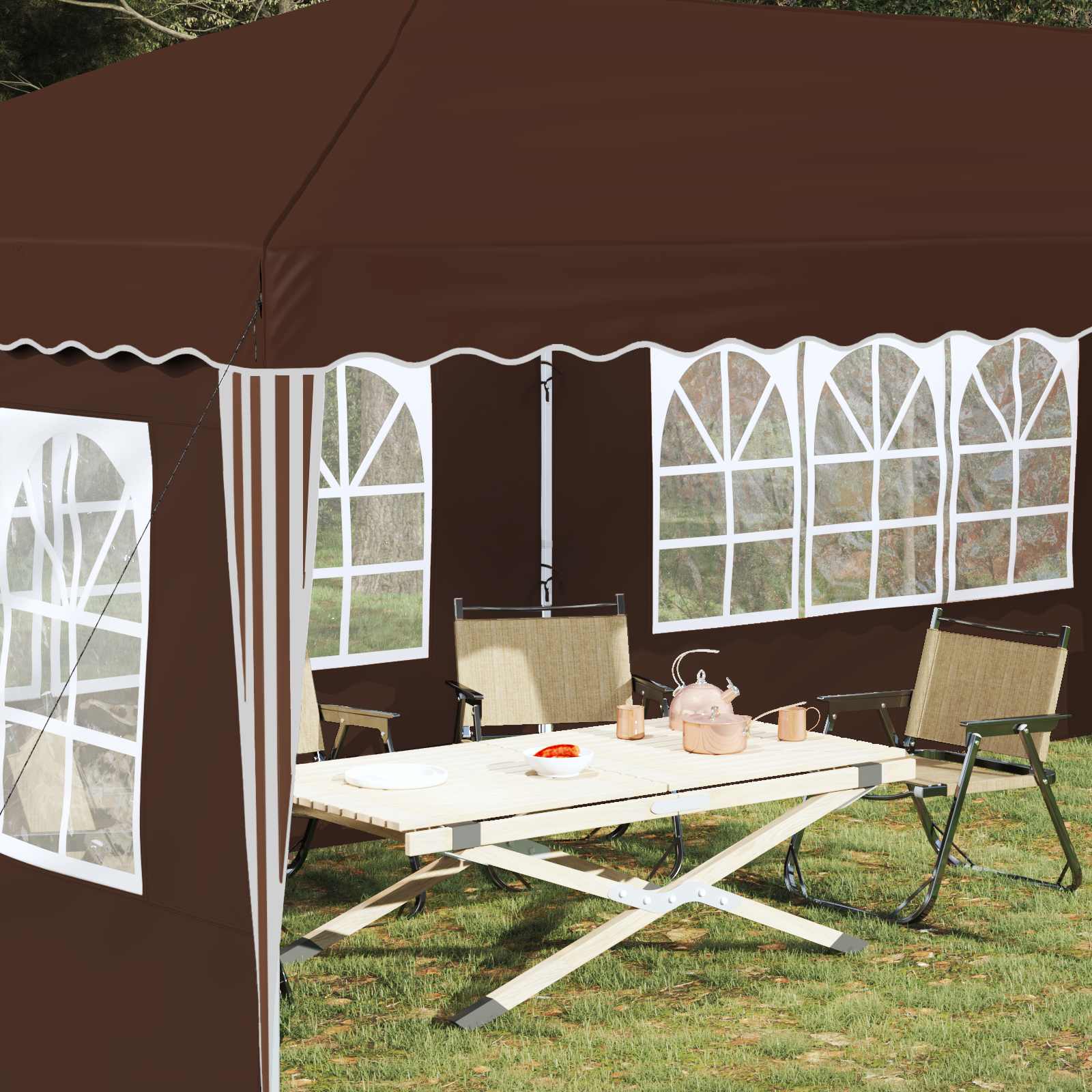 Pop-up Partyzelt 575 x 290 x 245 cm Creme