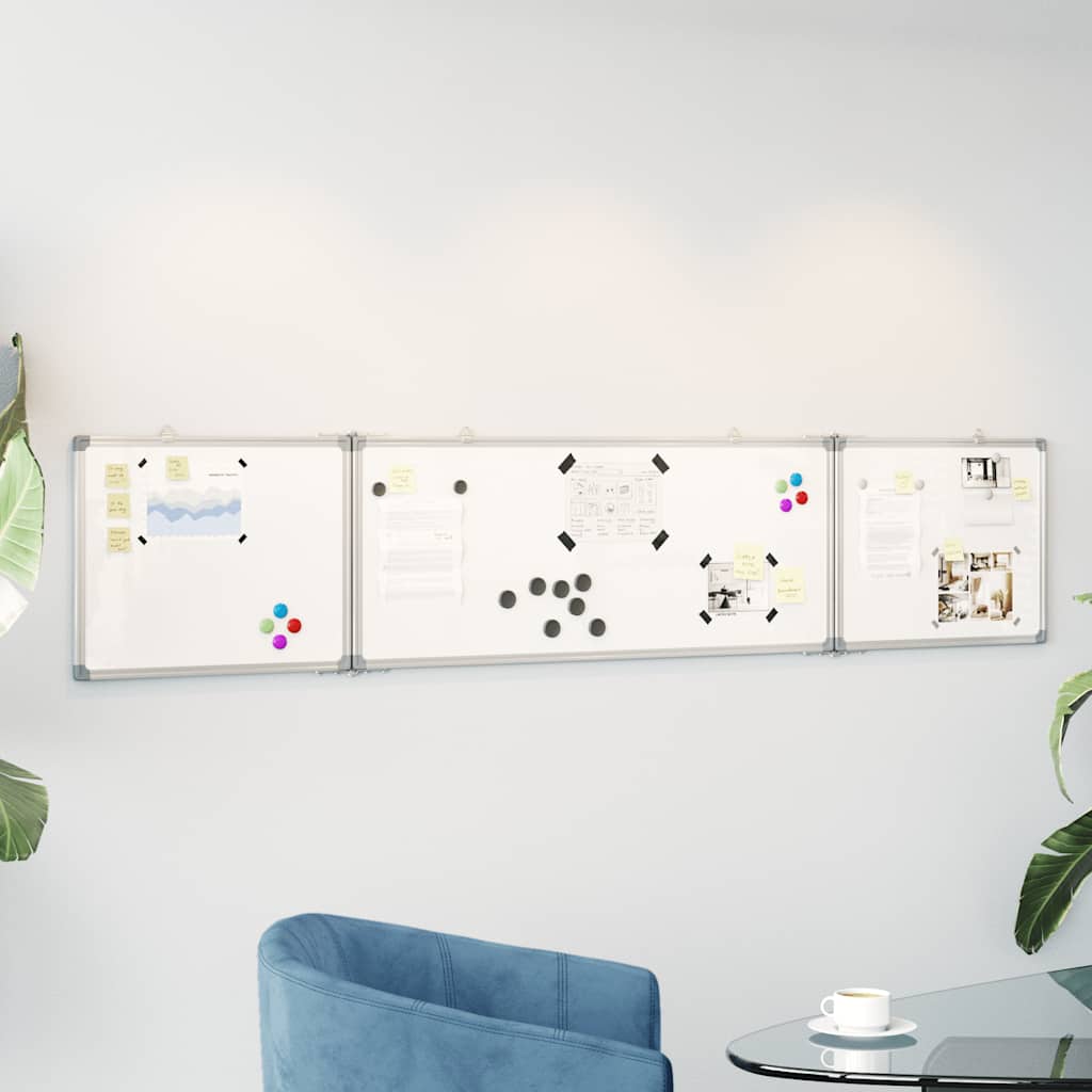 Magnetisches Whiteboard Klappbar 160x40x1,7 cm Aluminium