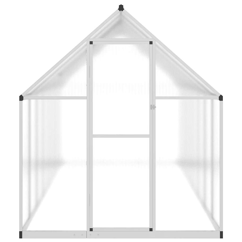 Gewächshaus mit Fundamentrahmen Silber 334x169x202cm Aluminimum