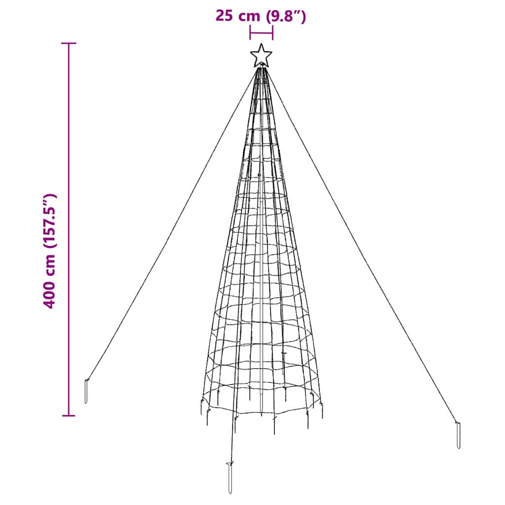 LED-Weihnachtsbaum mit Erdspießen 220 LEDs Warmweiß 180 cm