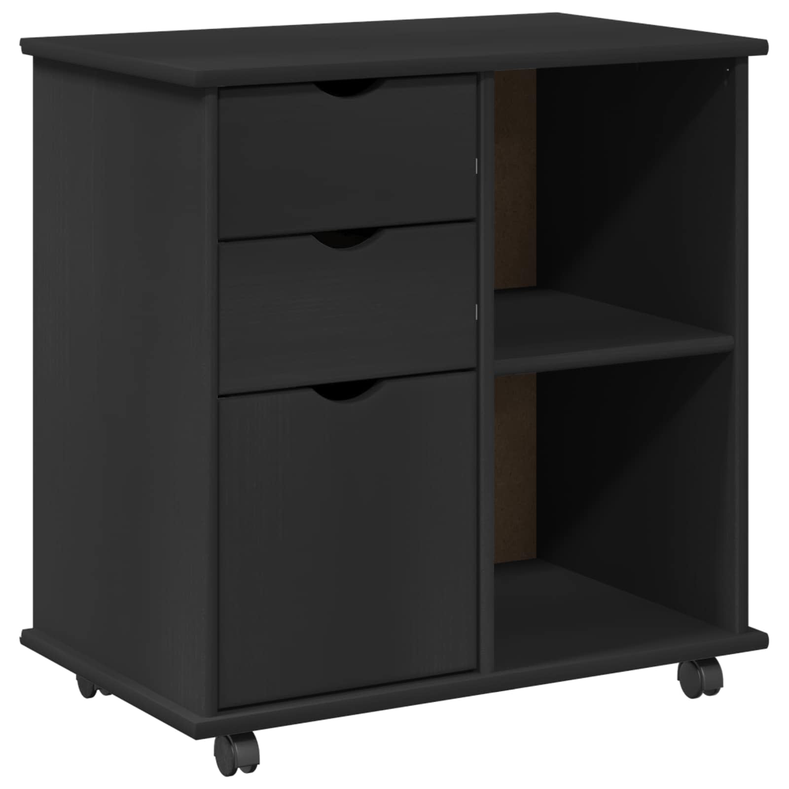 Rollschrank Honigbraun 63,5 x 39 x 65,5 cm Massivholz Kiefer