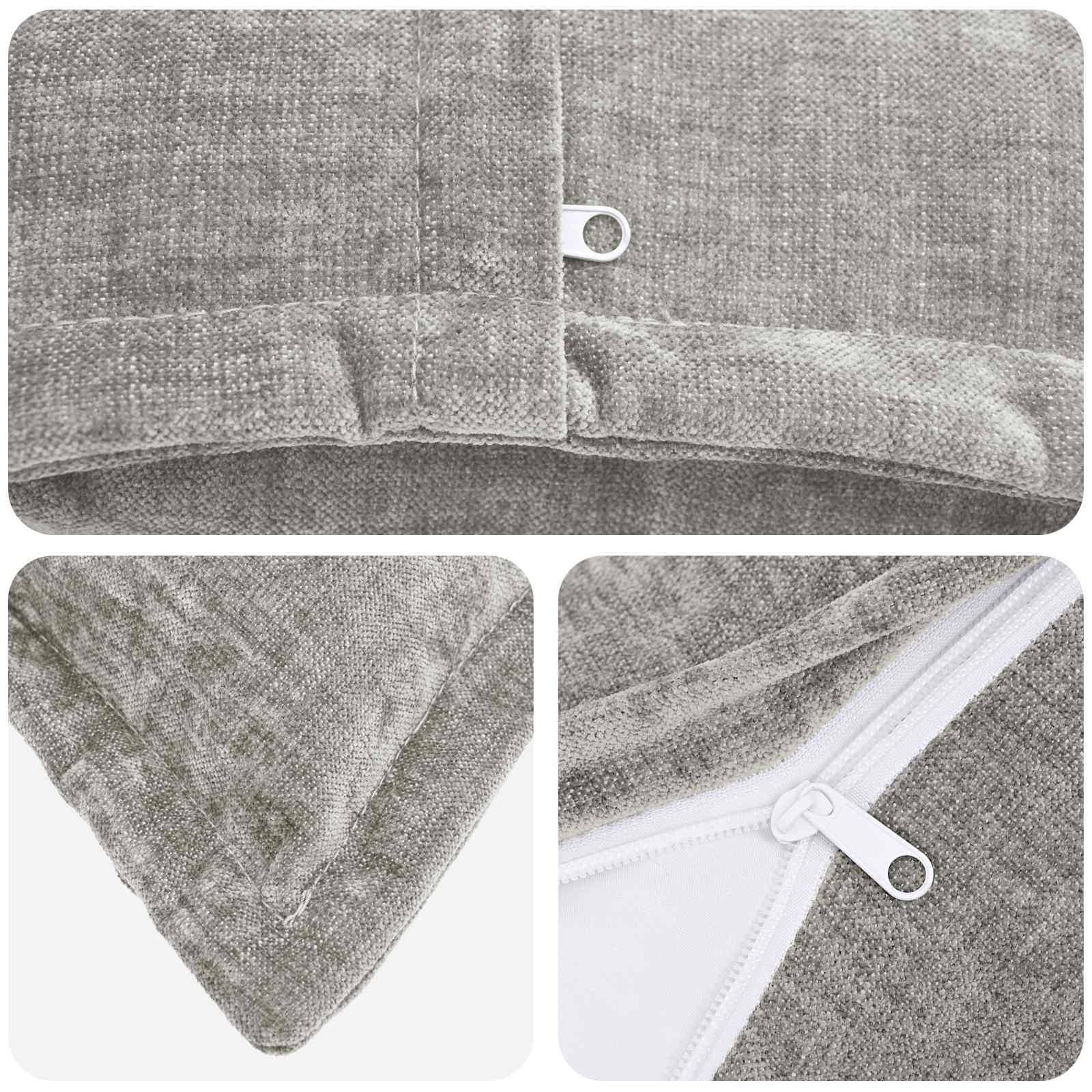 Kissenbezug 2 Stk. HOUTEN Dunkelgrau 30 x 30 cm Chenille-Stoff