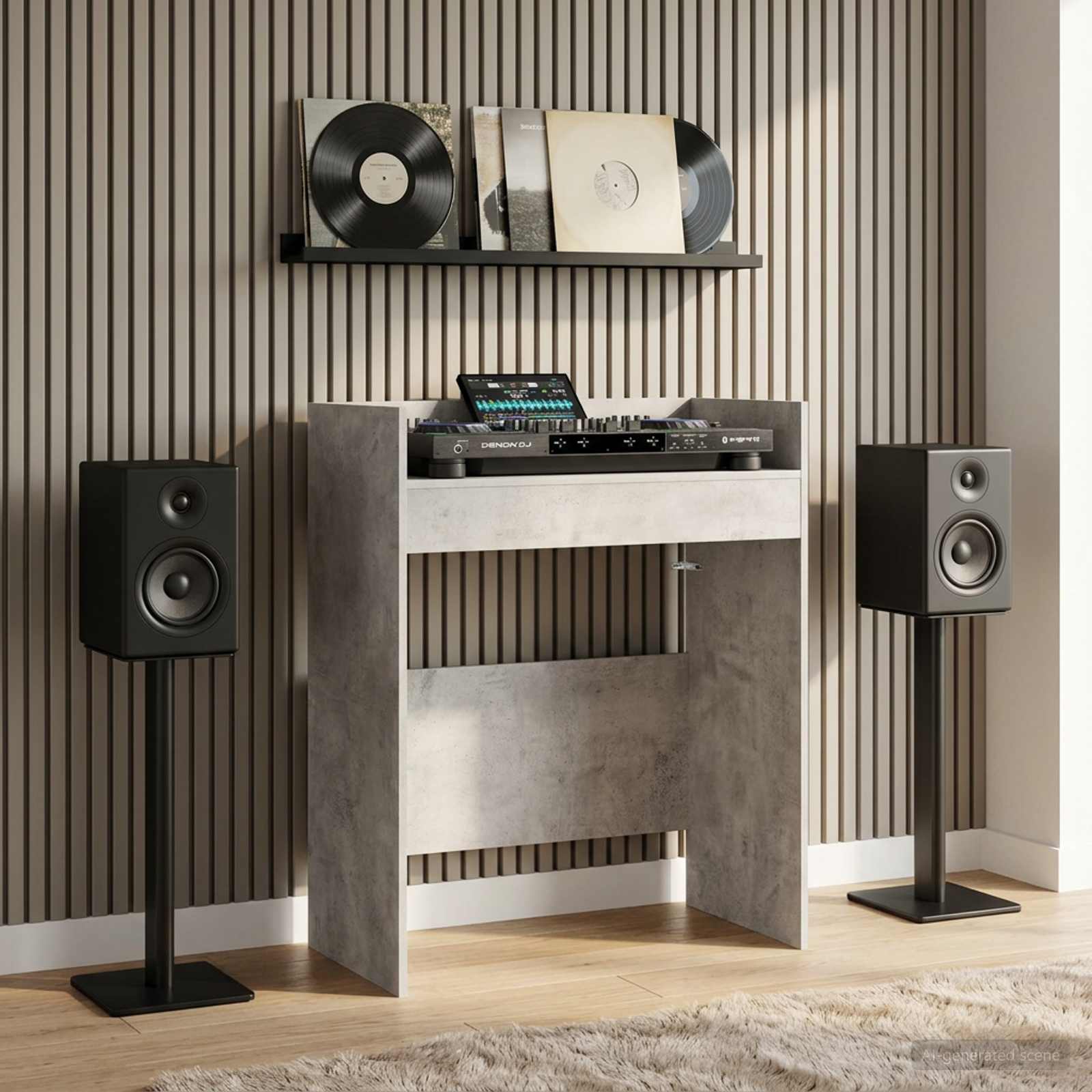 DJ Tisch Weiß 102 x 45 x 102 cm Holzwerkstoff