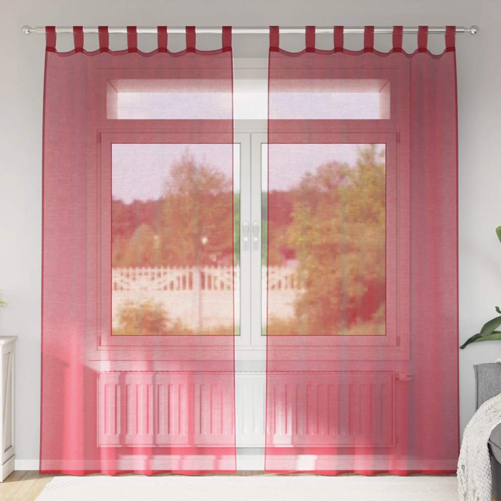 Voile Vorhänge mit Ösen 2 Stk. Apfelgrün 140x140 cm