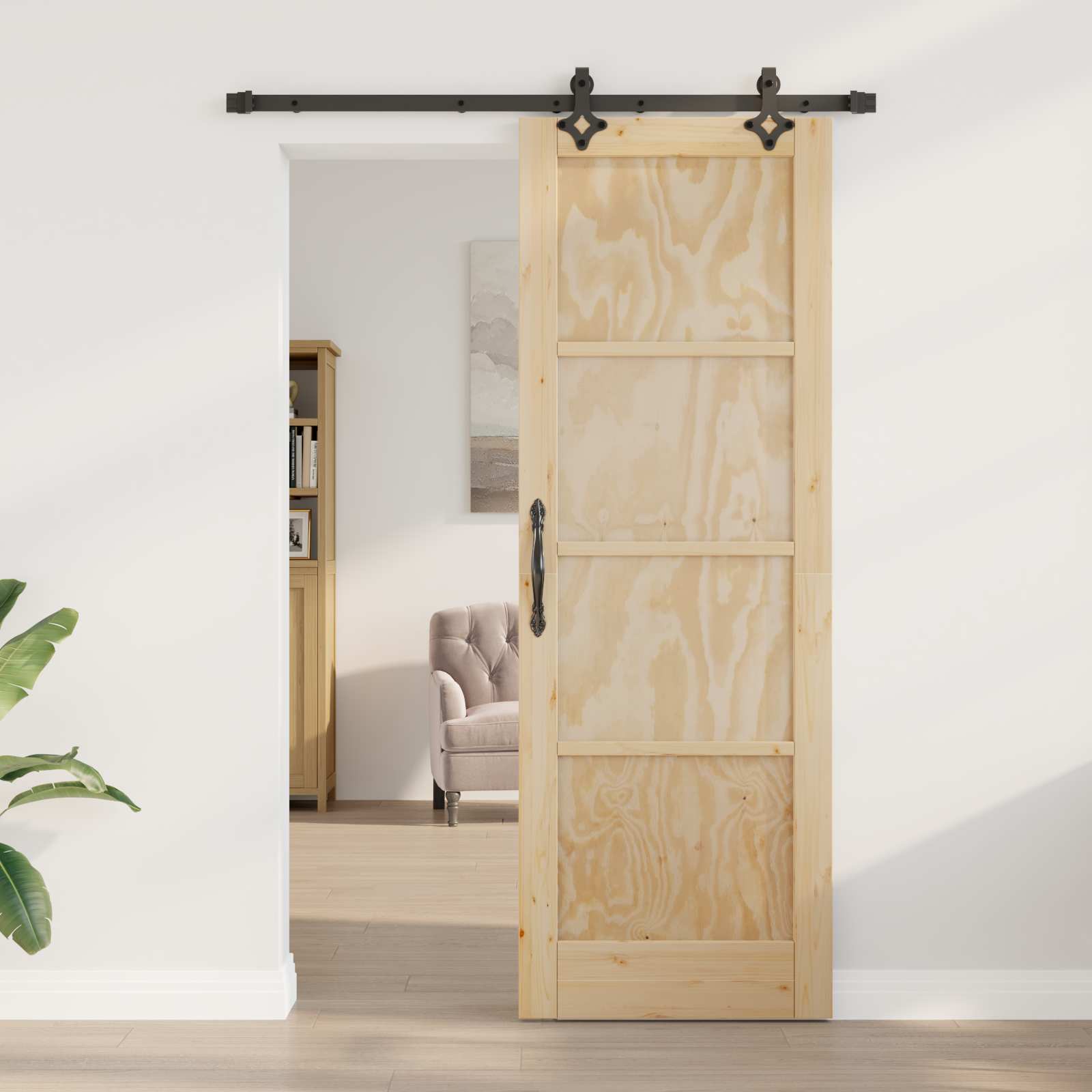 Schiebetür ORKDAL Natur 61 x 198,5 cm Massives Kiefernholz