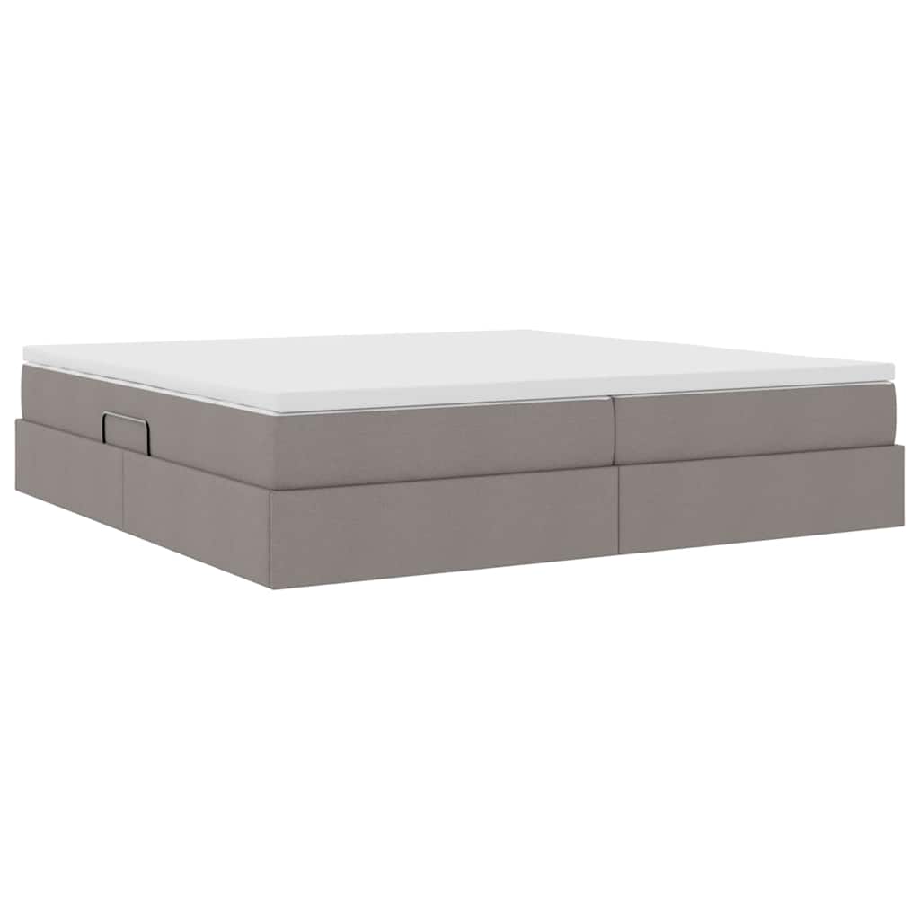 Aufbewahrungsbett mit Matratze Hellgrau 90 x 190 cm Polyester