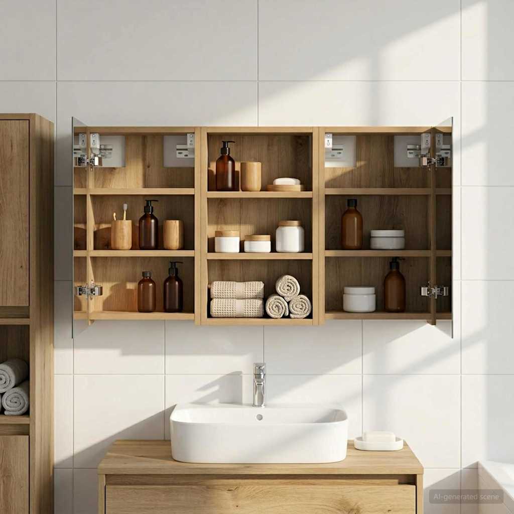 Badezimmerschrank-Set 3 pcs 80 x 10,5 x 50 cm Holzwerkstoff