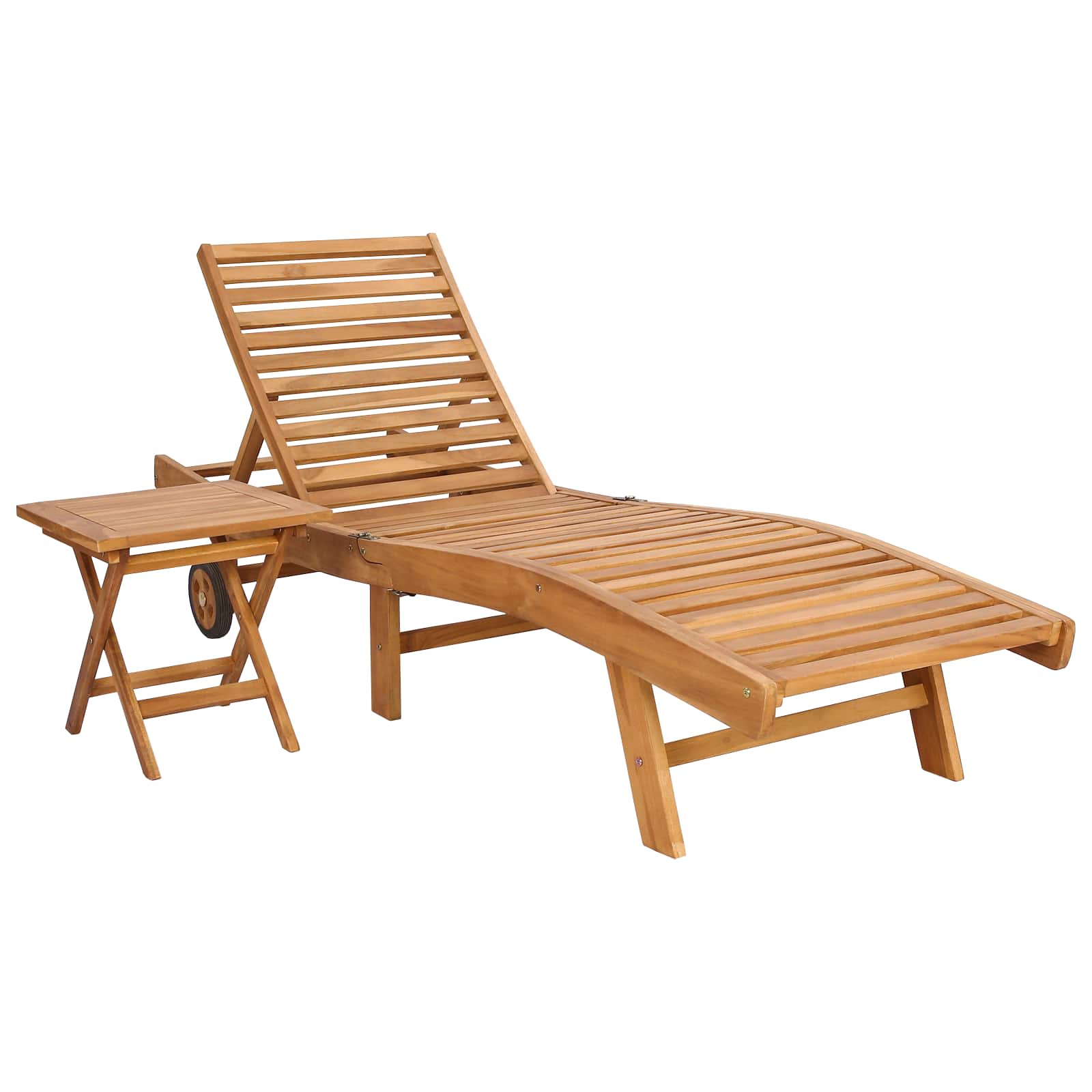 Sonnenliege Braun Massivholz Teak