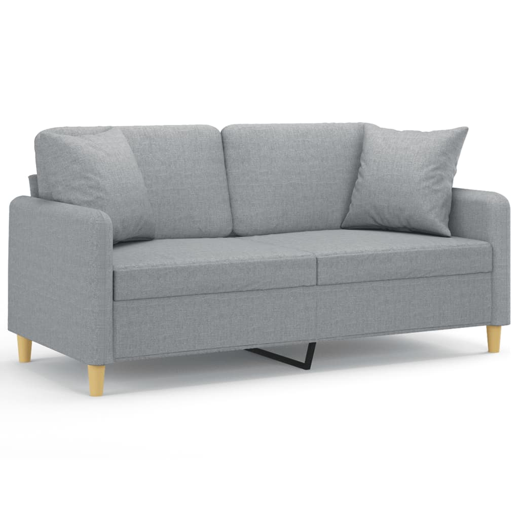 2-Sitzer-Sofa mit Zierkissen Braun 120 cm Stoff