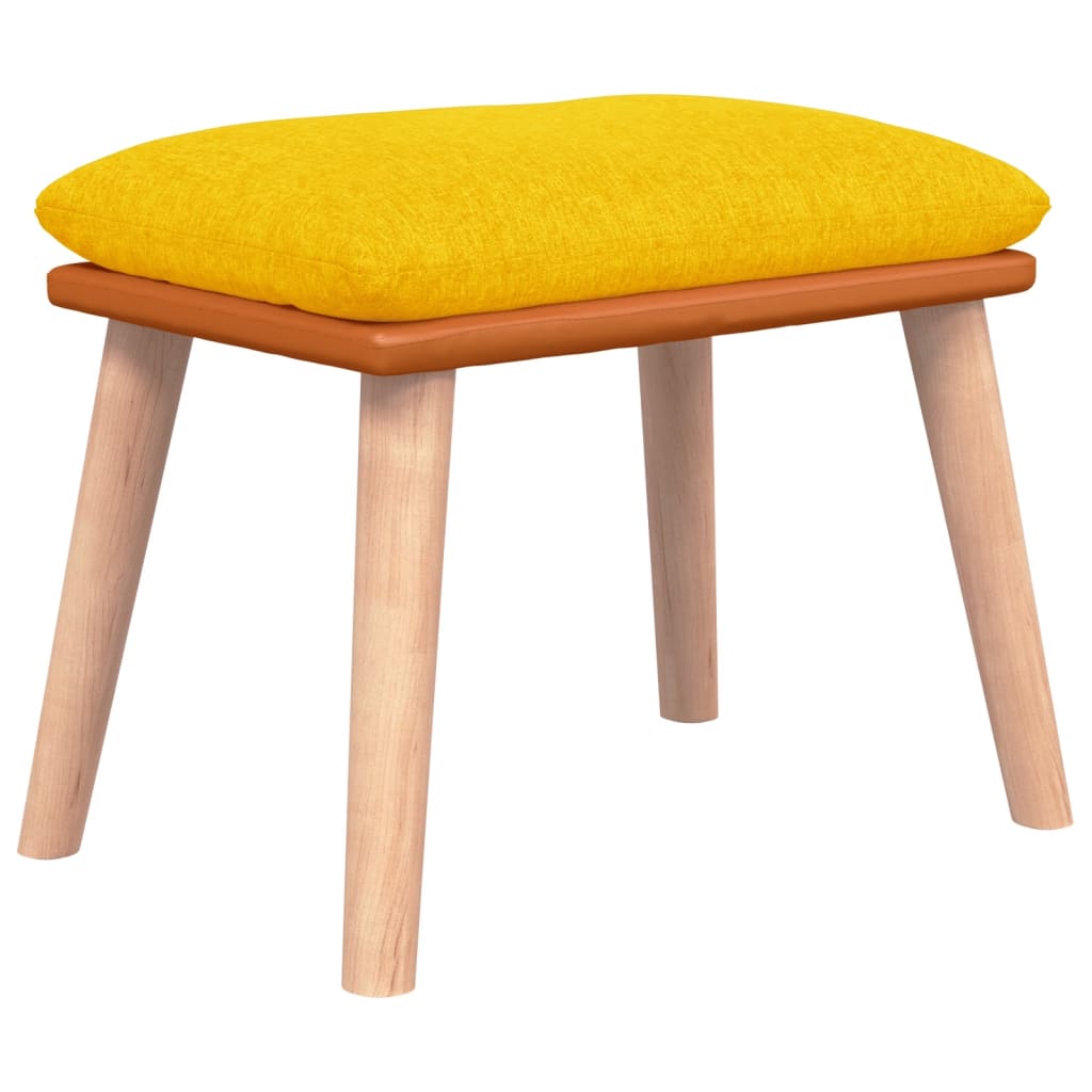 Fußhocker Hellgrau 45x29,5x35 cm Stoff und Kunstleder