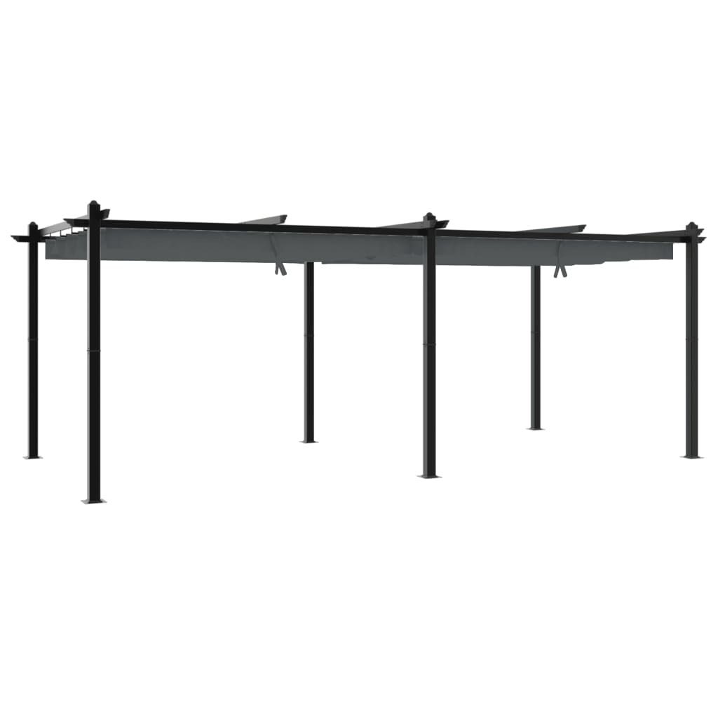 Gartenpavillon mit Ausziehbarem Dach Creme 3x6 m Aluminium