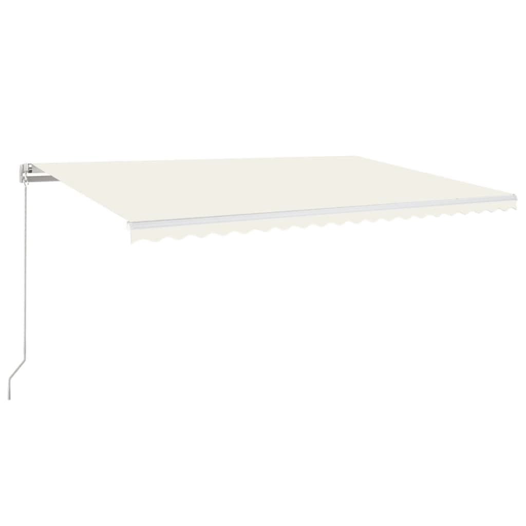 Markise Manuell Einziehbar mit LED 300x250 cm Blau und Weiß