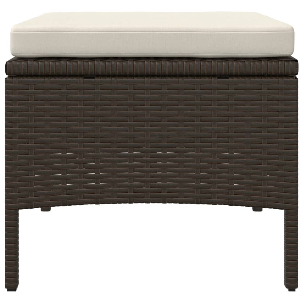 2-Sitzer-Gartensofa mit Teetisch und Hocker Poly Rattan Grau