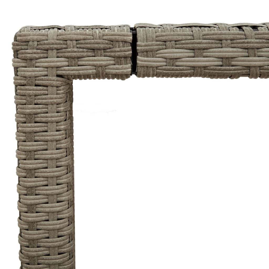 Gartentisch 150x90x75 cm Hartglas und Poly Rattan Schwarz
