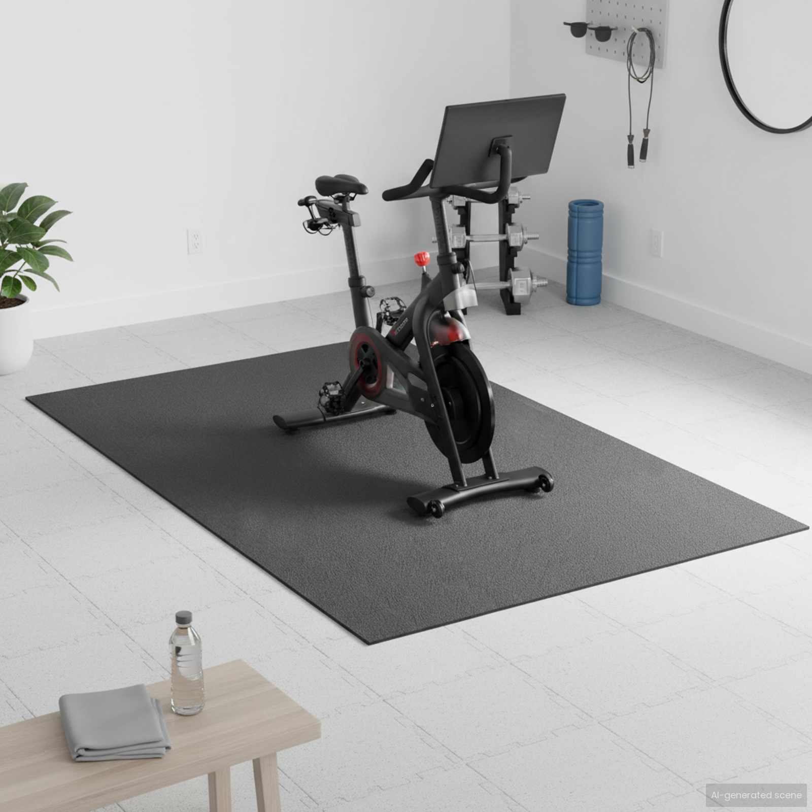 Sport-Schutzmatte Schwarz 120 x 60 x 0,6 cm hochdichtes PVC